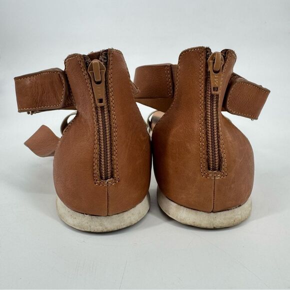 Sofft Womens Fiora Sandal Brown Gold Leather Caged Gladiator Flat Shoe Sz 11 - Picture 5 of 8